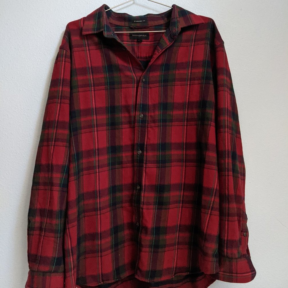Red Plaid Flannel Button Down